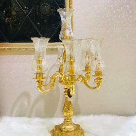 Palace Style Golden Copper Metal Retro Modelling Crystal Table Lamp Lighting Hotel Home Wedding Decorative Gift