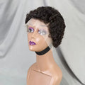 Perruque Coupe Pixie Afro 100% Virgin Brazilian Pixie Curly Wig Natural Color 13x4 Frontal Lace Bob Short Human Hair Wig