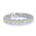 Kirin Jewelry Classic 925 Sterling Silver Gold Plated Cubic Zirconia CZ Diamond Tennis Bracelet for Party Occasions