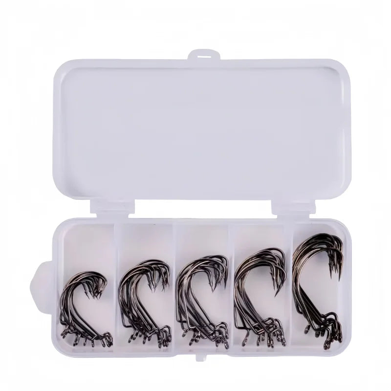 Boxed Reinforced High Carbon Steel Wide Belly Crank Fishing Hook for Bass Saltwater Jigging