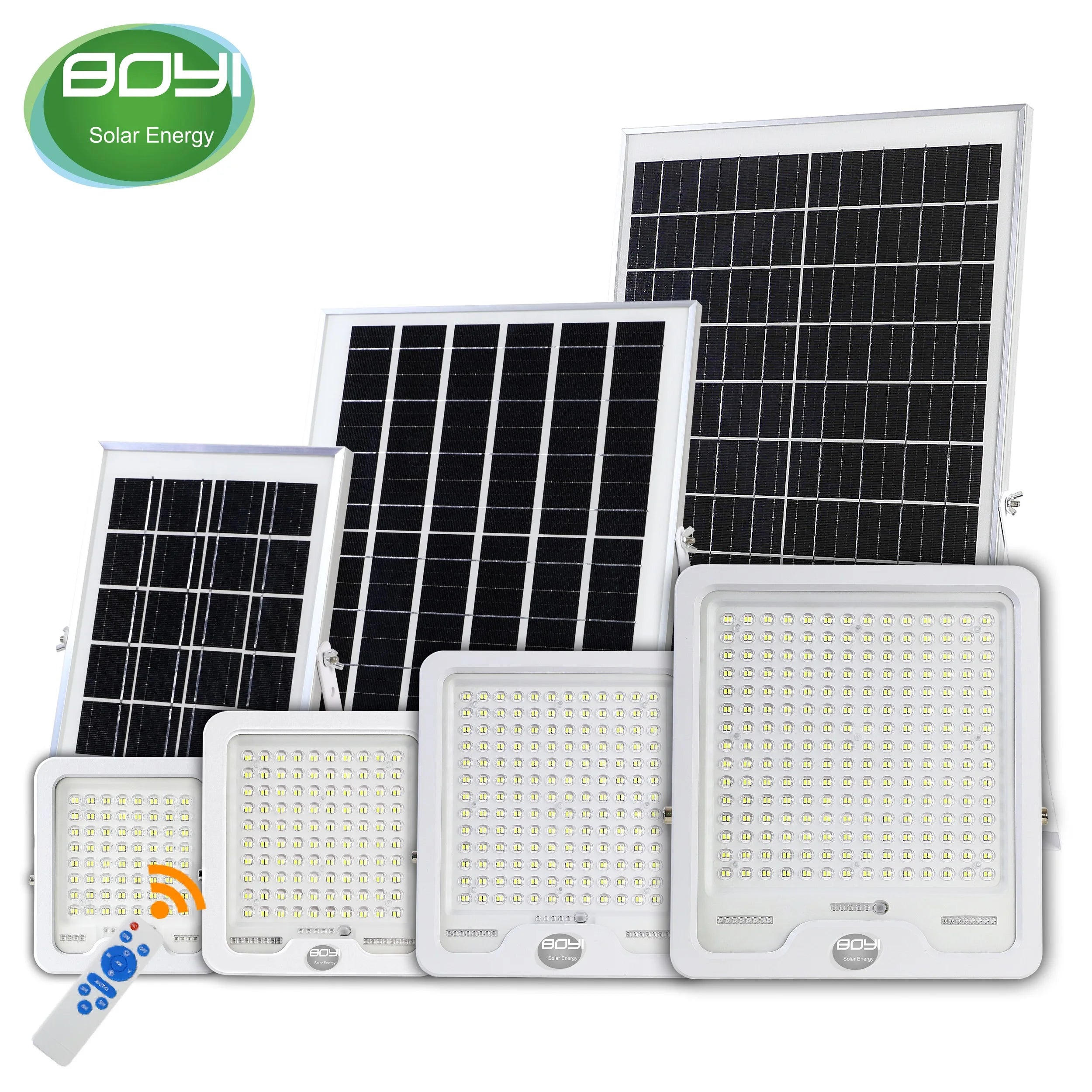 BOYI Farola Solar Led Para Exterior  Flood Light Outdoor with Solar Panel 2023