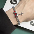 YL Men's Titanium Steel Winding Bracelet Black Diamond Simple Mang Star Design New All-Match Fashion Chain Link Bracelets