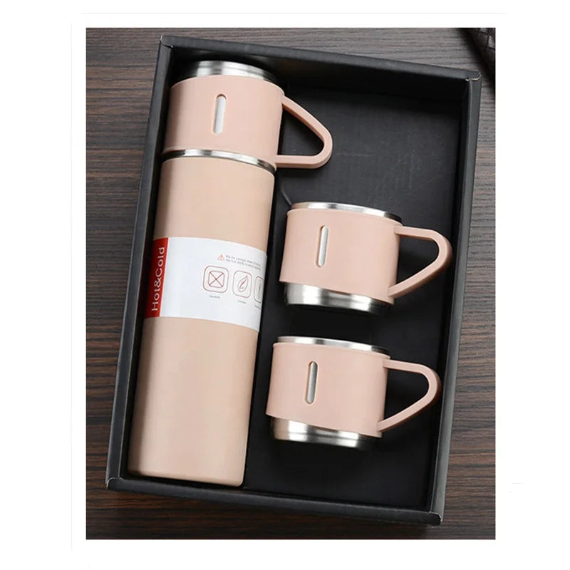Hot Customized LOGO 304 Stainless Steel Vacuum Cup Set High-end Business Vacuum Flask Gift Set