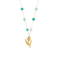 Fashionable Simple and Fresh Stainless Steel Tulip Pendant Necklace with 18k Gold Plated Jewelry