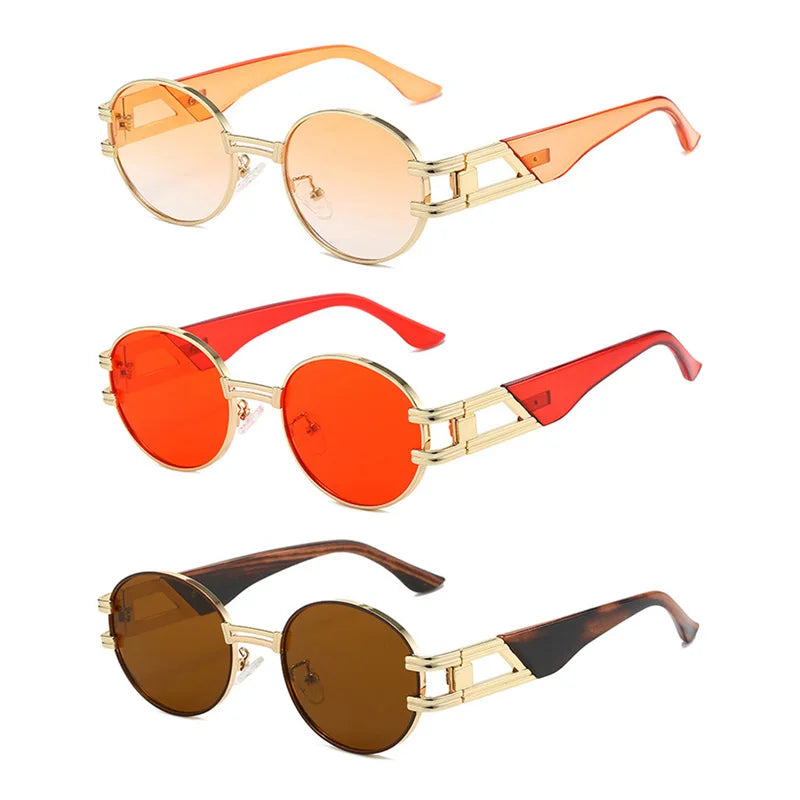 DL GLASSES New Arrival 2024 Personalized Frame Unisex Fashion Hollow Oval Sunglasses UV400 Protection Wholesale Purple Red