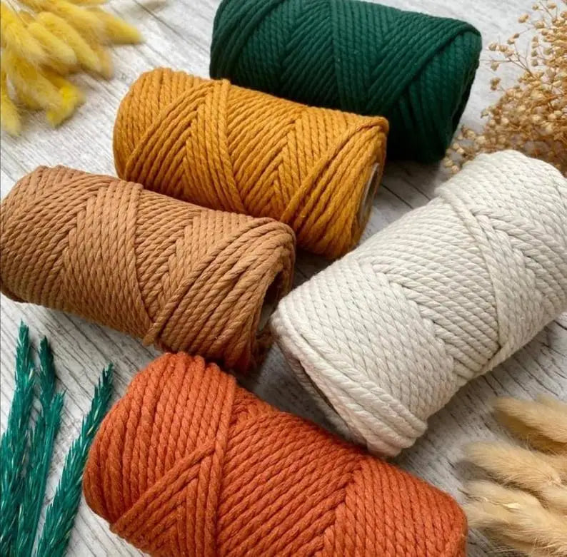 Christmas DIY Hilo Macrame Twisted Braided 3mm Tassel Cotton Rope Thread Cords for Wall Hanging Boho Decoration