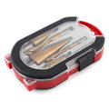 6-Piece Titanium-Plated Drill Bits Serrated Pagoda Woodworking Hole Reaming Groove Metric Size 3mm in Plastic Box Storage Suit
