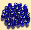 2025 Crystal Hot Sale Handmade Three Eyes Glass Beads DIY Bracelet Necklace Accessories Blue Devil Eye Beads Evil Eye Beads