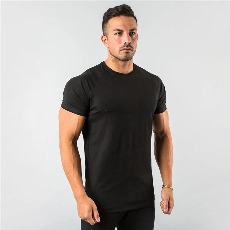 Custom 95% Cotton 5% Elastane Custom Private logo Fitness Gym Wear Sports Apparel Plain Blank Fitness Mens T Shirt