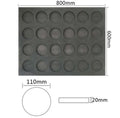 24-Tray Silicone Mould Nonstick Bread and Hamburg Tray 60 X 80 cm Cake Tools for Bakery Use perforated  baking former