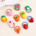 CN 20Pcs/set Sweet Lovely  Hair Ties for Kids Set Cute Flower Fruit Hair Ties Girls Scrunchies Elastic Hair Bands