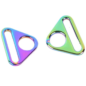 25mm Rainbow Metal Triangle Strap Buckles Webbing Triangle Ring Buckle Connector