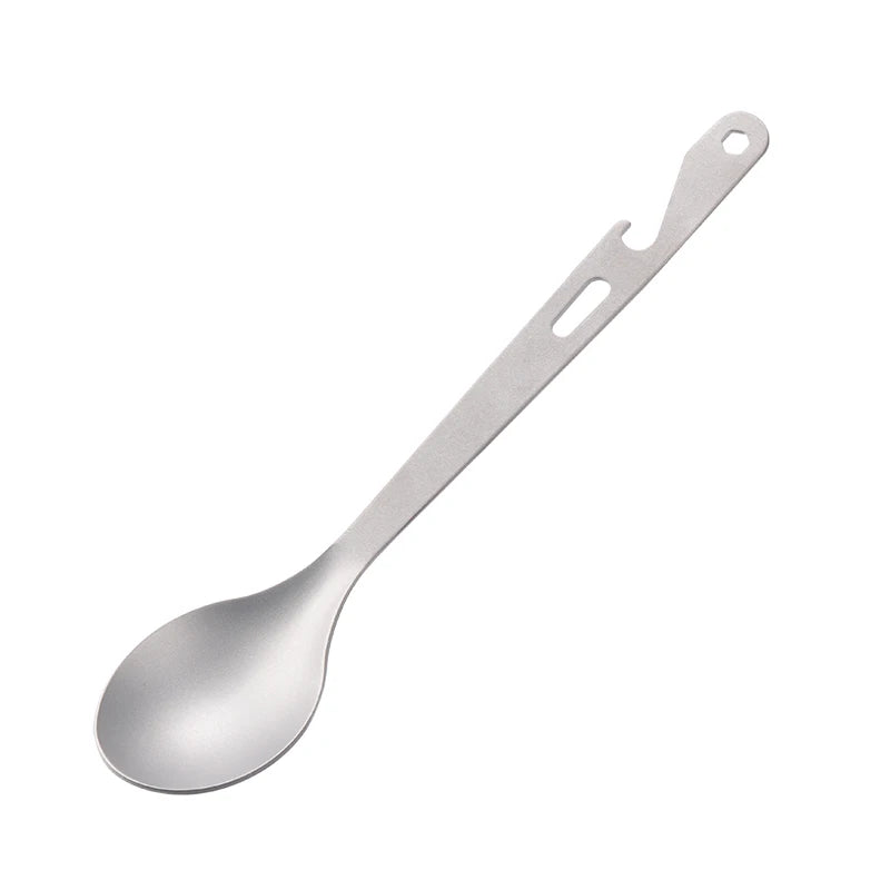 Chinese Products Camping Spork with Bottle Opener Dinner Spoon Flatware Picnic Hiking Travel Titanium Spoon