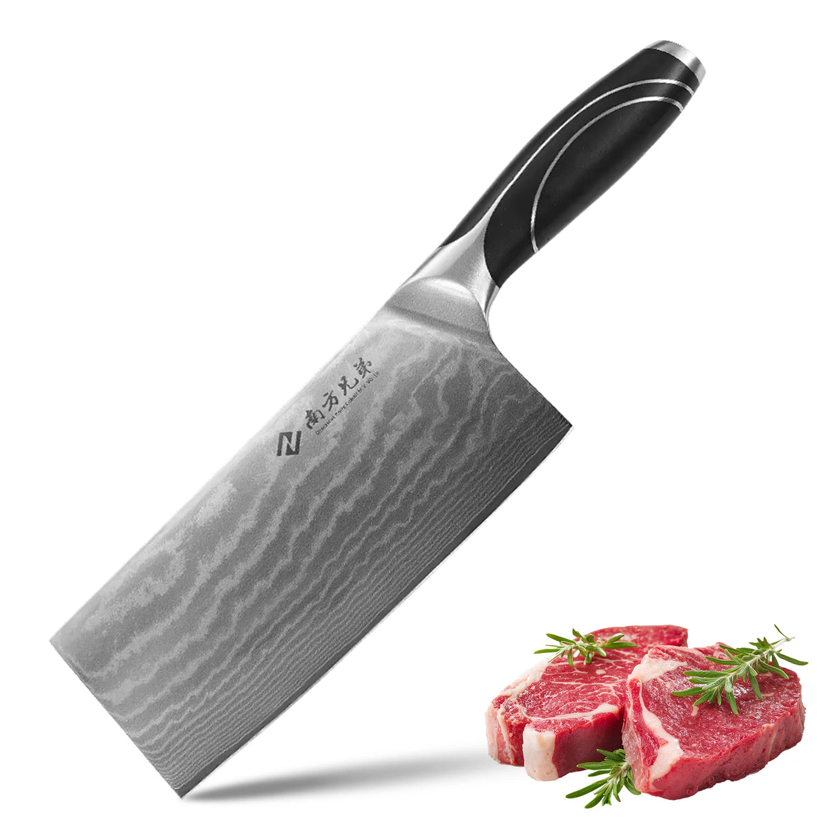 Top Seller 7 Inch VG10 Damascus Kitchen Cleaver Knife with ABS HandleIntegrated Handle Wrapped in ABS MegaBDM