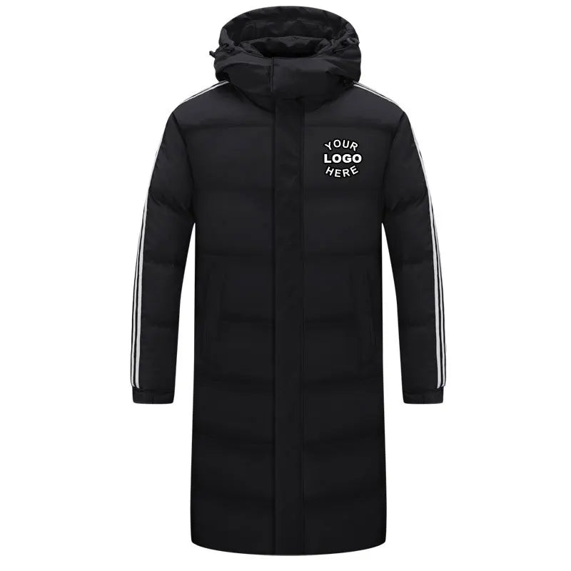 Wholesale Outdoor Custom Warm Utility Bubble Long Coat Clothes Clothing Long Hoodie Puffer Jacket for Men