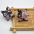 New Hongzhuo Wholesale Lot 17pcs Rhodorite jasp Multi-Color Carved Gemstone 1 inch Merkaba Star Healing Sacred Geometry Chakra Stone Crafts