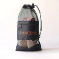 Eco-Friendly Sport Travel Shoe Mesh Bag Custom Logo Factory Nylon Fabric Black