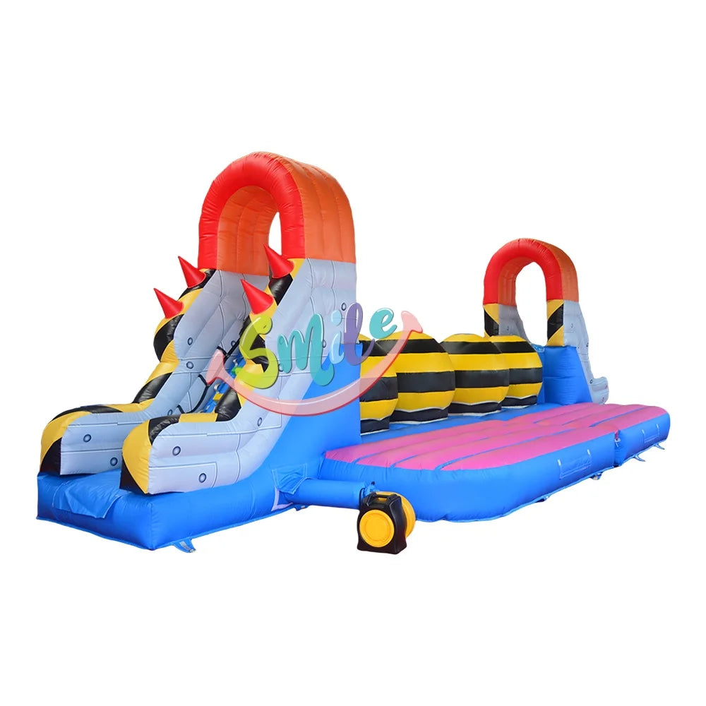 Inflatable Big Ball Wipeout Jump Pillar airbag Trampoline Park Foam Pit Ninja Obstacle Running Slide