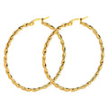 18k Gold Plated Stainless Steel Women Earrings Jewelry Hypoallergenic Gold Twisted Hoop Earrings