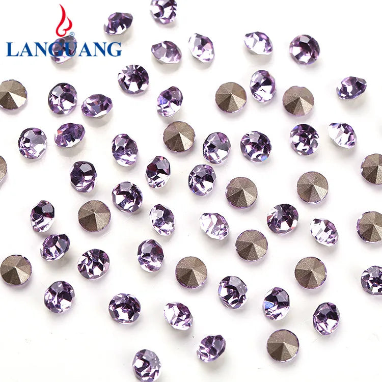 Lan Guang High Quality Top China Quality Environment Inspection Custom Pointback Light Violet Glass Rhinestones for Shoes & Bags
