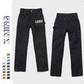 Men's Black Double Knee Work Pants Custom Regular Twill Cargo Pants for Man Woven Blanket Tapestry Workout Trousers With logo