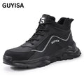 GUYISA Unisex Sports Safety Shoes Steel Toe Anti-Puncture Microfiber Upper European Standard for Summer Winter & Spring Autumn