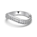 Dylam Jewelry Factory Directly Sale 925 Sterling Silver Eternity Band 5A Cubic Zirconia Geometric Curve Engagement Bridal Rings
