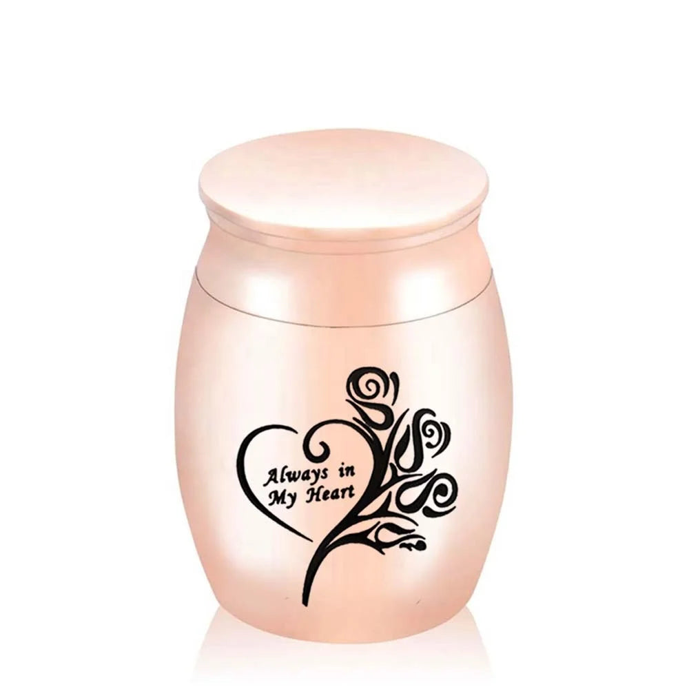 Always in My Heart Simple Small Funeral Urns for Human Cremation Ashes Urns Loved Ones Pet Perfect Resting Place (30x40mm)