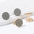 New Hot Sale Good Quality Lot Stock Good Tuxedo Cuff Links Paint Alloy Round Sapphire Zirconia Cufflinks for Men Decoration