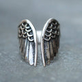 New Retro Adjustable Feather Wing Punk Ring Jewelry Fashion Silver Gothic Couple Angel Wing Rings Men Women