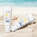 Organic Herb-Infused Vitamin E SPF 50 Hydrating Face Sunscreen Reef Friendly Travel Size Cream for Skincare Routine No White