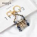 Pearl Full Crystal Handbag Design Women Bag Charm Pendant Fashion Key Chain