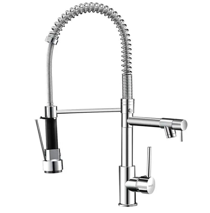 Brushed Nickel Pull Down Kitchen Faucet Stainless Steel Kitchen Sink Faucet With Sprayer