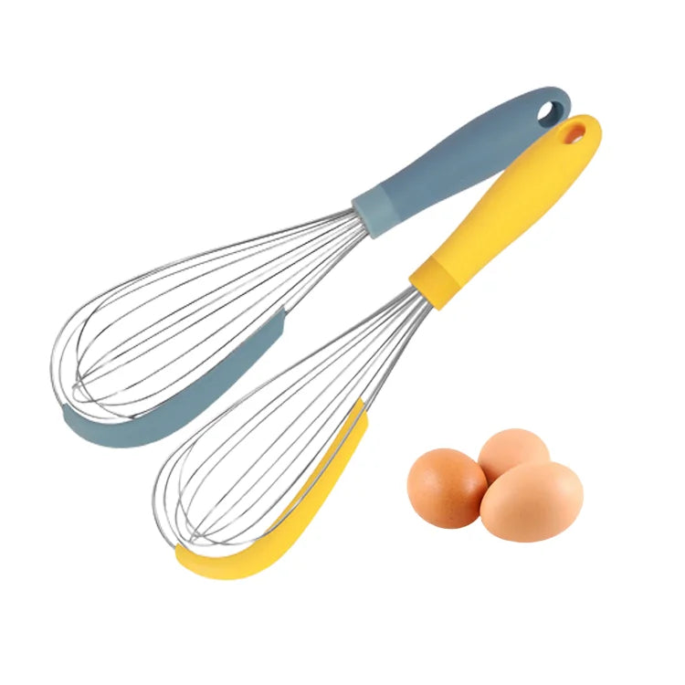 Hot Sale Stainless Steel Egg Beaters Creative Design Egg Whisk With Silicone Scraper