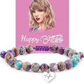 Taylor Heart Beaded Adjustable Bracelet with Birthday Card-Trendy Unisex Gift
