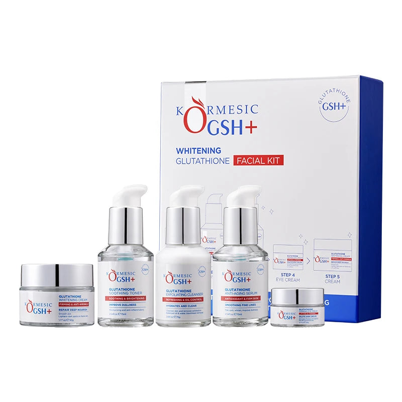 KORMESIC Private Label Whitening Face Brightening Vitamin C Serum Acne Spots Remove Whitening Vitamin C Skin Care Set for Women