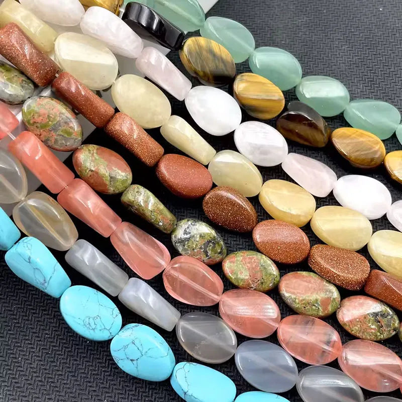 Wholesale Big Curved Oval Gemstone Beads Strands Natural Stone Bead for DIY Jewelry Making 11x16 13x18mm 20cm Strand