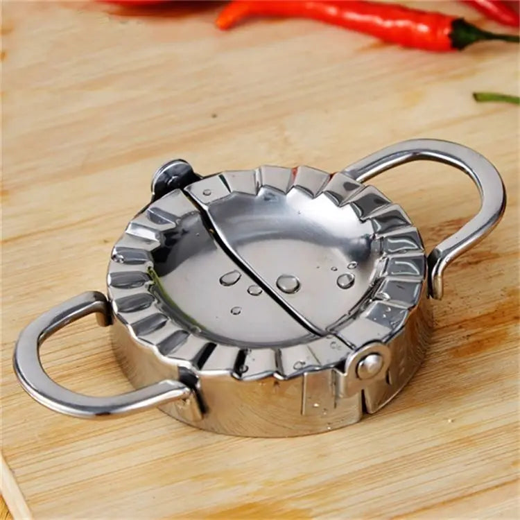 9.5cm Large Size Dumpling Maker 2 in 1 Stainless Steel Dumpling Mold Dumpling Skin Cutter Ravioli Press Kitchen Accessories