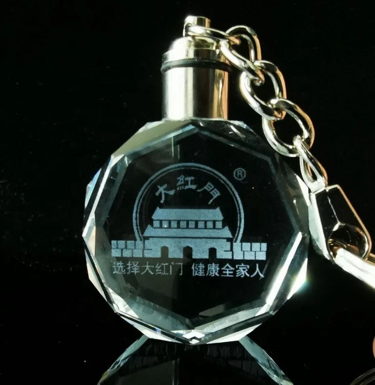 Crystal and Metal Keychain Ring Holder Maker Custom Printing Clear Logo Key Chains for Gifts