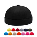 Cotton Docker Cap Hats Beanie Worker Sailor Cap Brimless Cap Rolled Cuff Retro Fashion Oem Brimless Hat With Adjustable