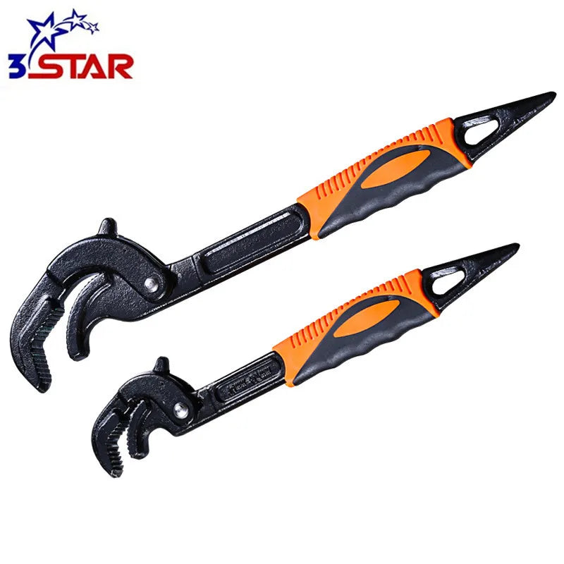 14-30 / 30-60mm Adjustable Ratchet Universal Key Pipe Wrench Open End Spanner Set 1 1/2IN 100 Pcs Industrial Not Rated Polishing