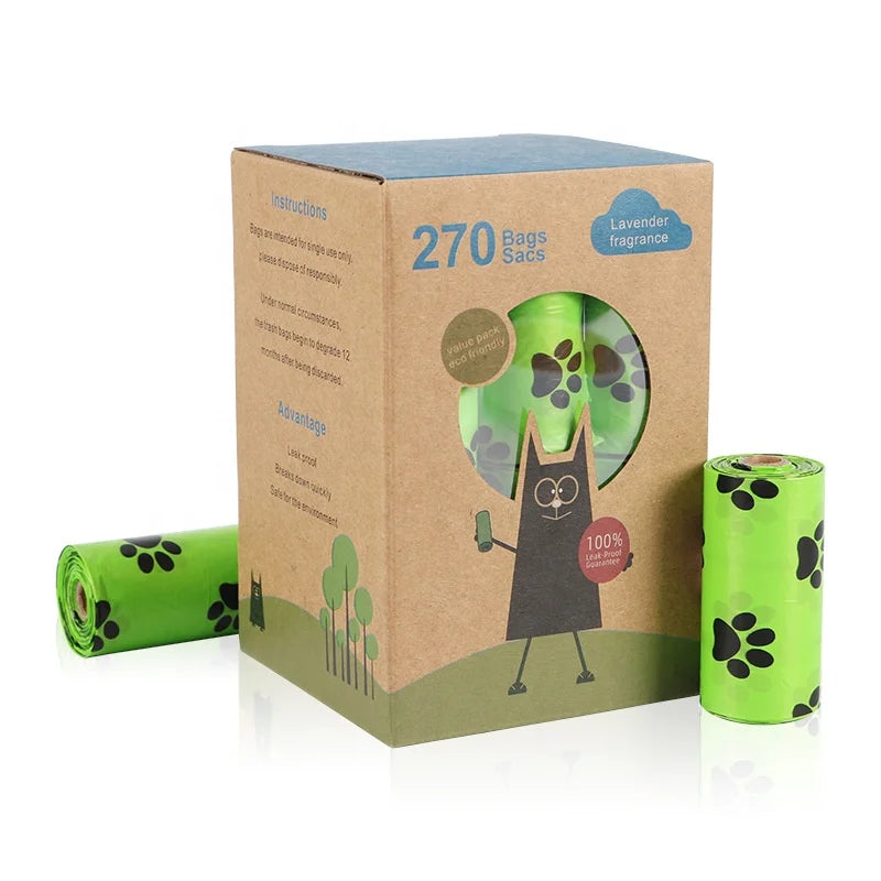 Eco-Friendly Biodegradable Extra Thick Strong 100% Leak Proof Pet Doggy Poop Waste Bags for Dogs