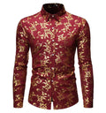 New Custom OEM Hot Sale Cotton Polyester Shirt for Men Embossed Flower Printing Shirts for Men