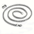 Gold Plated Stainless Steel Collar Jewelry Chain Basic Square Rolo Round Box Necklace for Men and Women Waterproof