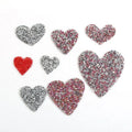 New Arrival Wholesale Iron on Heat Press Crystal Rhinestone Beads 5 cm Red Color Heart Applique Patch DIY Garment Accessory