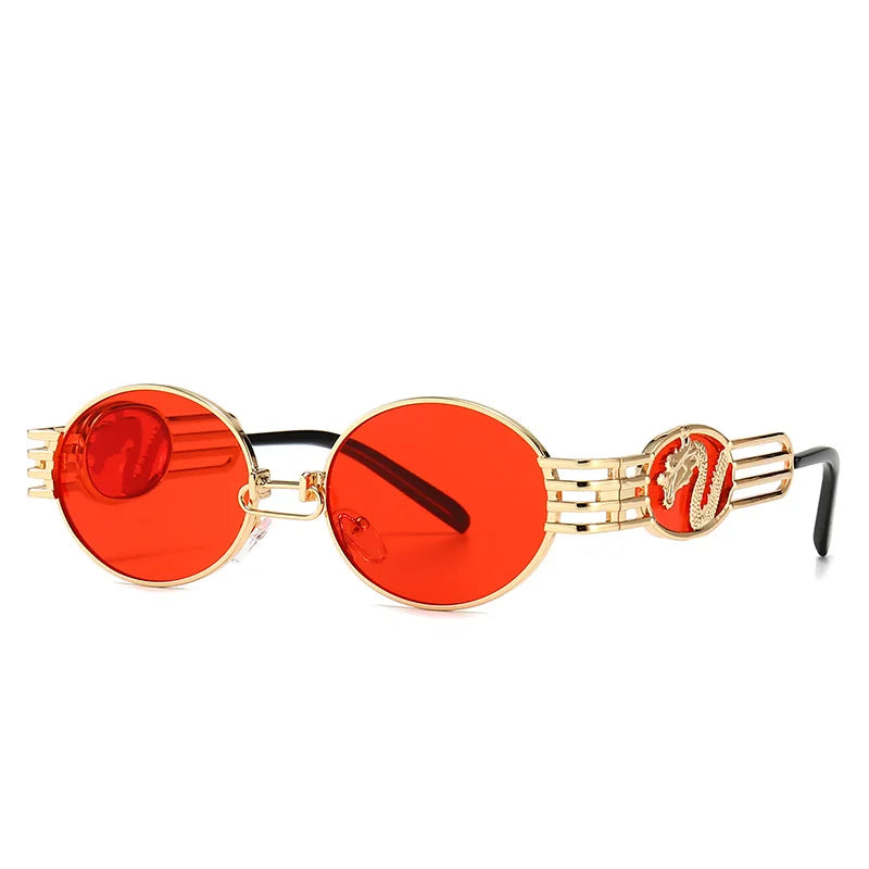 Newest Metal Frame European and American Hip Hop Punk Round Sunglasses