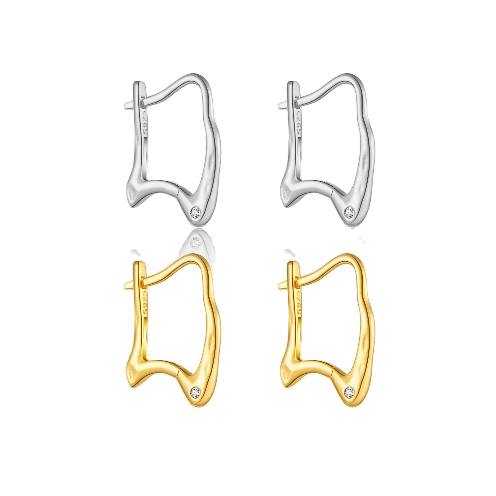 FUAMAY 925 Silver Designer Inspired Huggie Hoop Earrings U-Shaped Hoop Earrings Boemer Silver 925