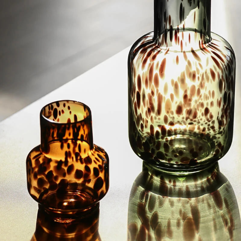 Mid-Ancient Style Handmade Hawksbill Patterned Spotted Glass Vase Home Hydroponic Flower Ware Soft Decoration