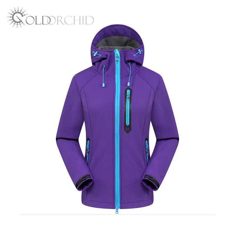 Polyester Jacket for Women Adults Winter Clothes Thick  Outdoor Soft Shell Material Keep Warm Plus Size Cotton Digital Print