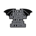 No Damsel Just Dragon Enamel Pin Feminist Brooch Lapel Badge Women's Rights Jewelry